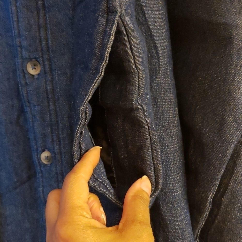 Wrangler Authentics Sherpa Lined Denim Shirt - Picture 3 of 5